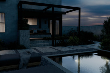 Landscape-Curved Bollard-16260BKT30-Overall-Night-AllOff.jpg